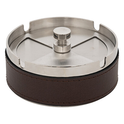 Posacenere in metallo "jule" marrone, d.10 cm