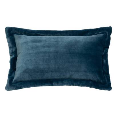 Cuscino in flanella "cuddly" blu egeo, 38x58 cm
