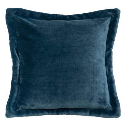 Cuscino in flanella "cuddly" blu egeo, 53x53 cm