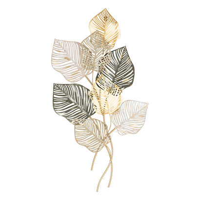 Decorazione da parete "nadia" metallo dorato, nero, 100x53 cm