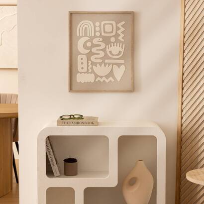 Decorazione da parete 3d "petra" tela di lino, beige, 40x50 cm