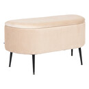 Panca contenitore in velluto "Solaro" Beige, 100x40 cm Beige