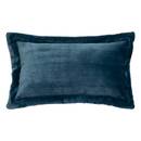 Cuscino in flanella "Cuddly" Blu Egeo, 38x58 cm Grigio topo