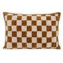 Cuscino a scacchi "Itha" Giallo ocra, 38x58 cm Ocra