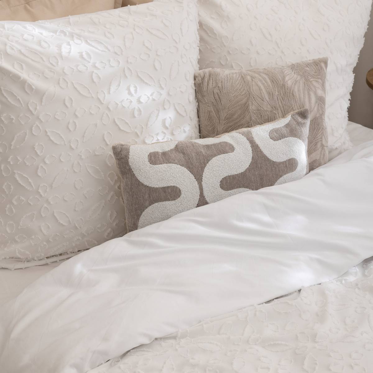 Copricuscino "Jeni", ciniglia Lino beige, 50x30 cm Beige lino