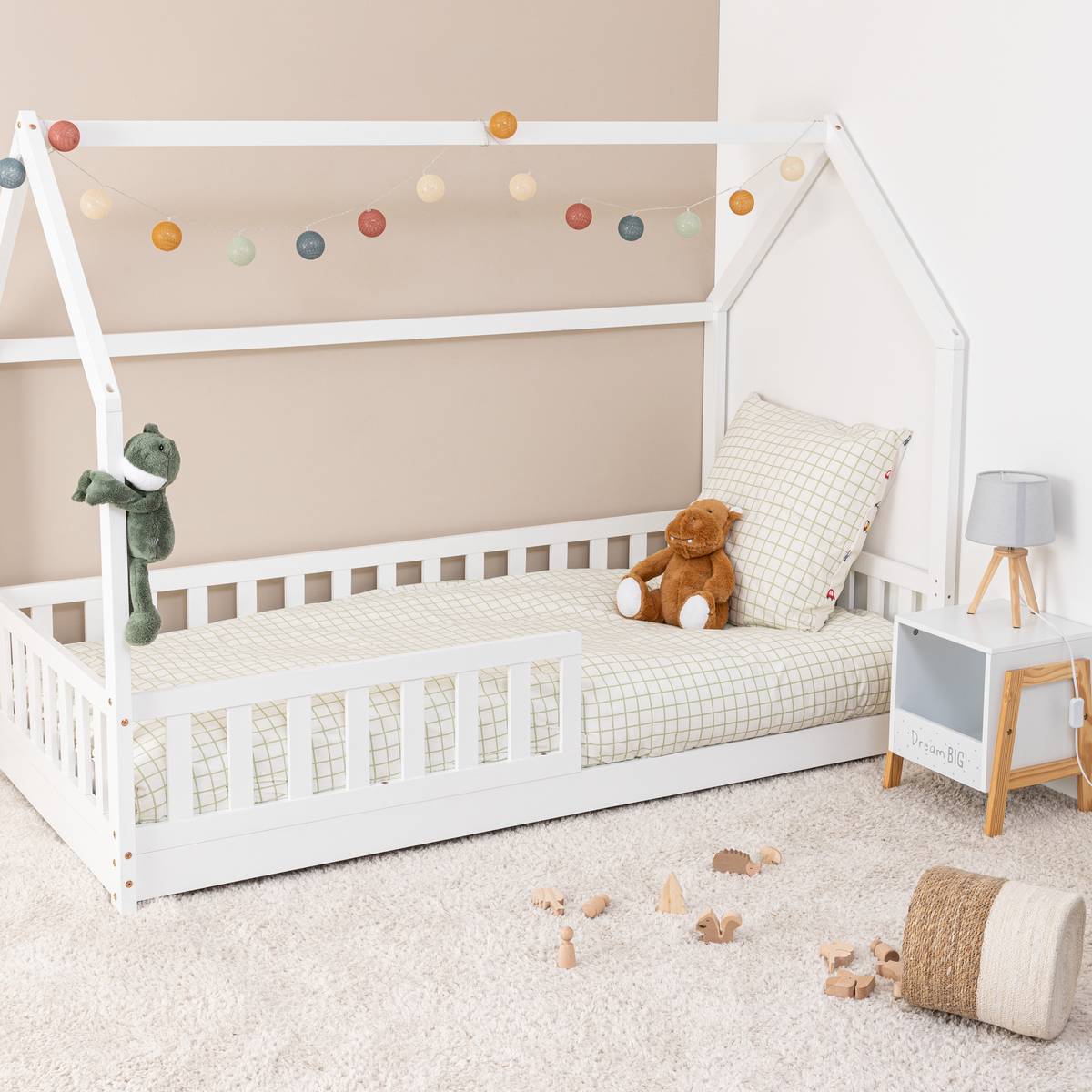 Letto a casetta per bambini "Bosco" Bianco, 90x190 cm Bianco