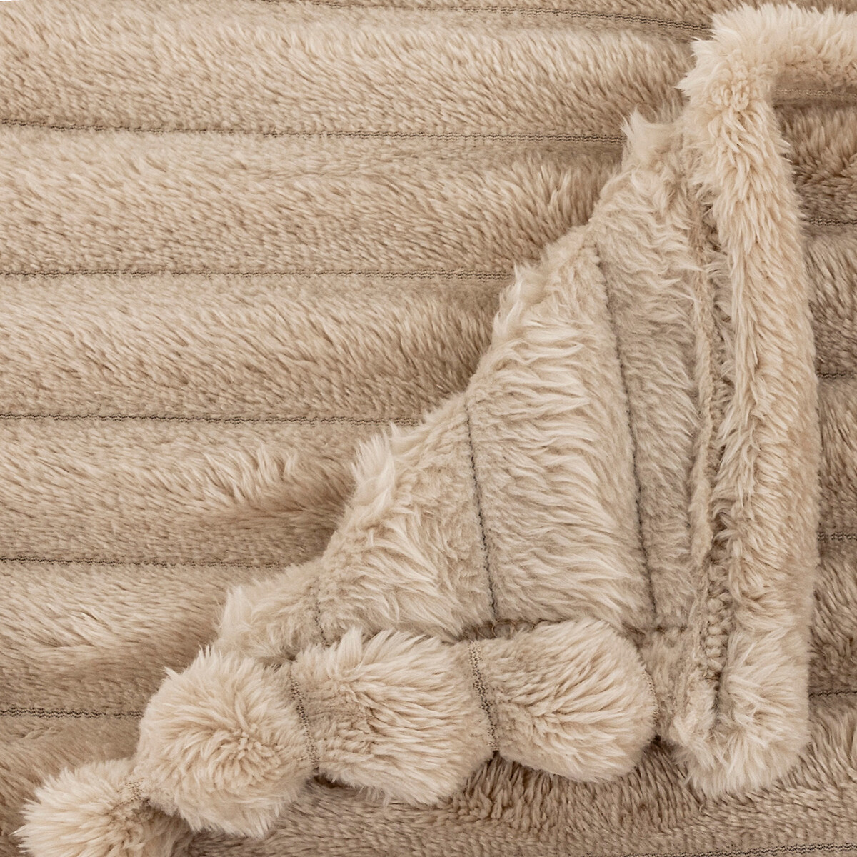 Plaid in flanella "Mattias" 130x170 cm Beige lino