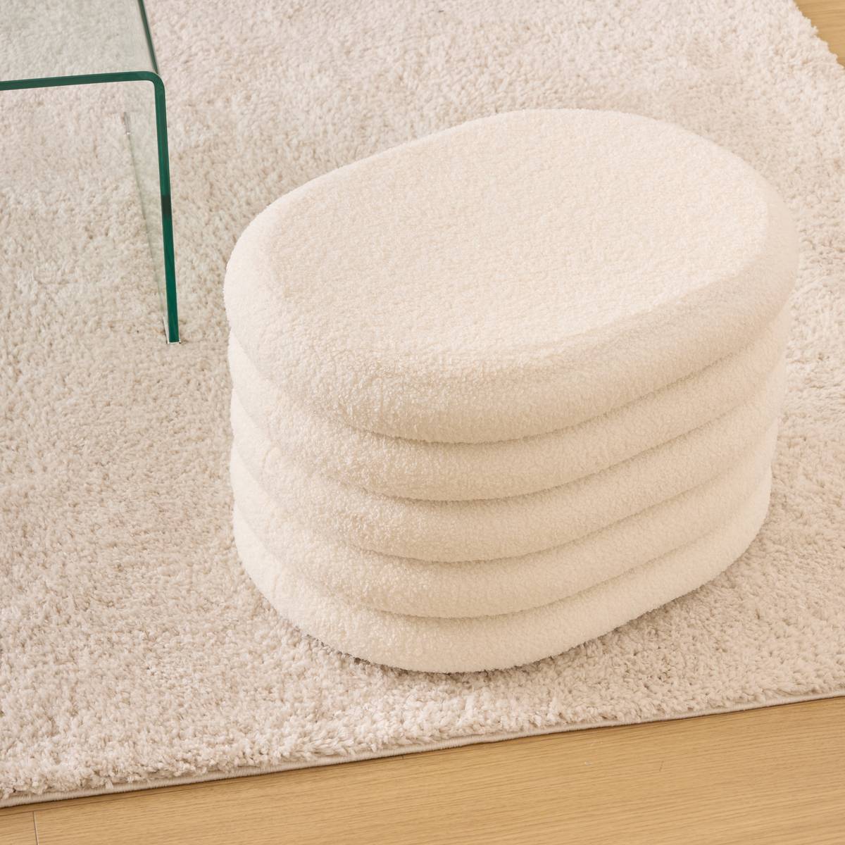Pouf contenitore bouclé "Giulia"