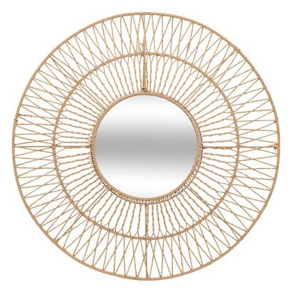 Specchio con corda 'millie' beige, h.75 cm