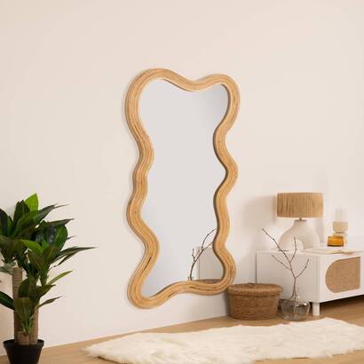 Specchio organico "maggie" rattan, 179x86 cm