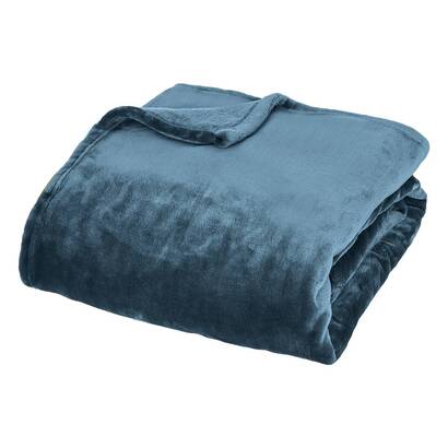 Plaid in flanella "cuddly" blu egeo, 130x180 cm