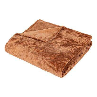Plaid in flanella "ryo" terracotta, 180x230 cm