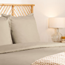 Completo letto 3 pezzi "Landiha" Percalle, Beige, 240x220 cm Beige lino