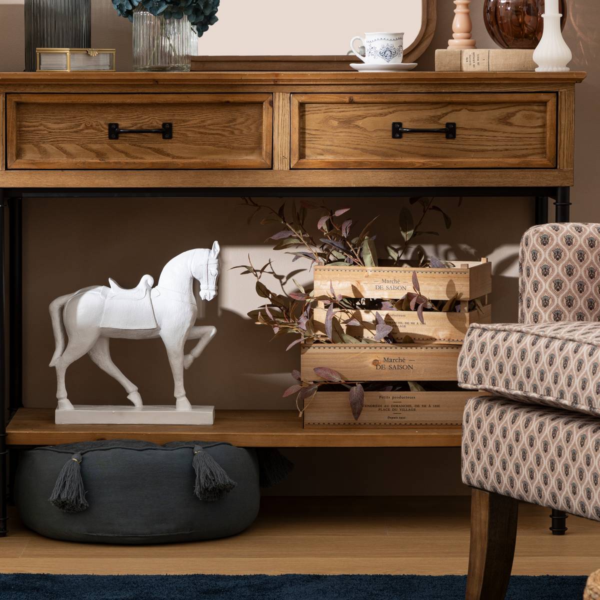Statua cavallo "Piccolo cottage"
