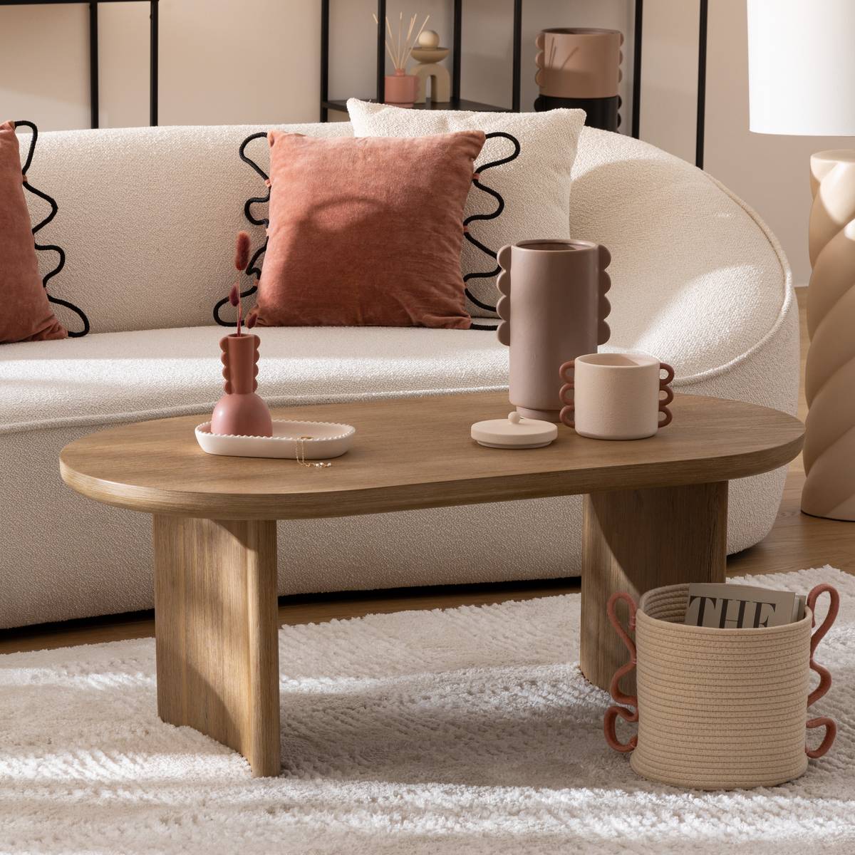 Tavolino "Lousada" Legno naturale, 110x60 cm Legno naturale