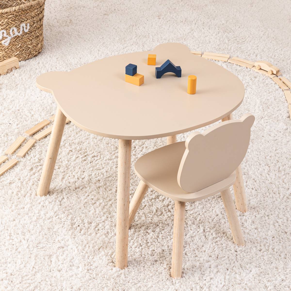 Tavolo per bambini "Dolcezza" Beige, &Oslash; 60 cm Beige