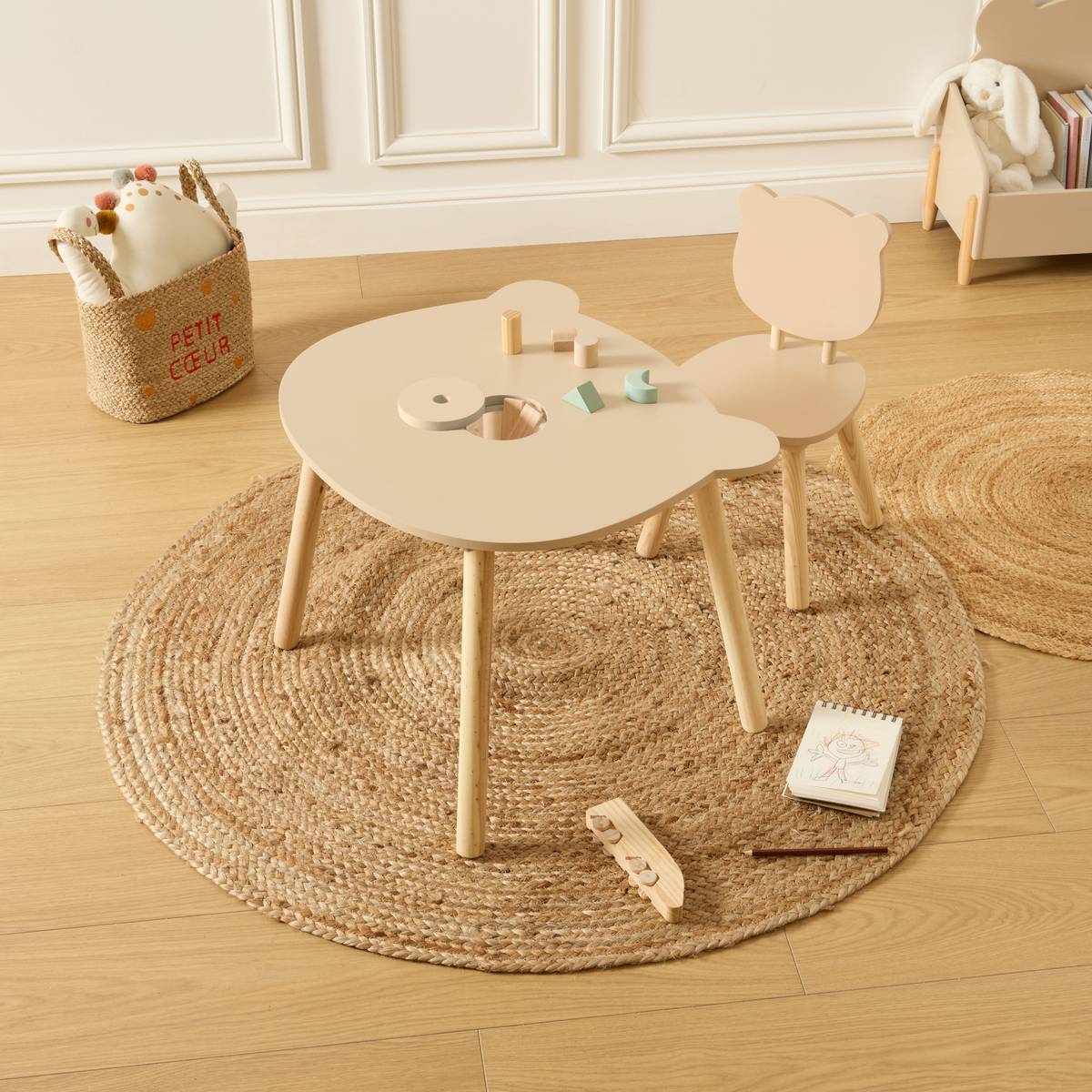 Tavolo per bambini "Dolcezza" Beige, &Oslash; 60 cm Beige