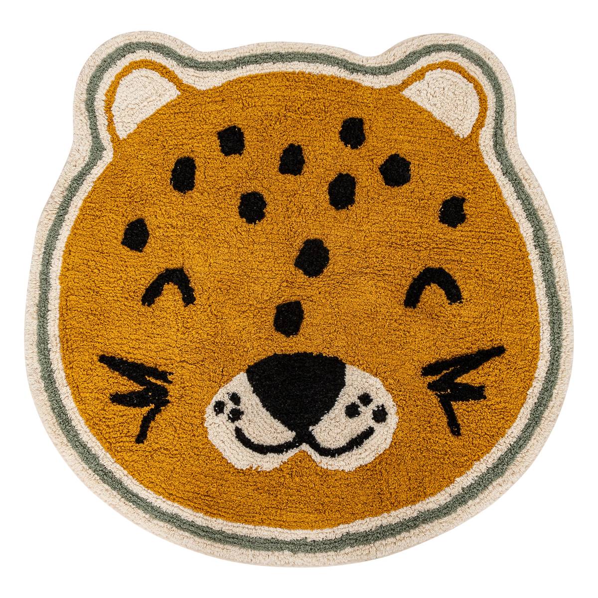 Tappeto per bambini leopardo "Kori" Giallo ocra, D.90 cm Ocra