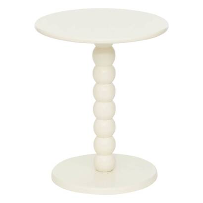 Tavolino da caff&egrave; chamlo bianco avorio, d.38 cm