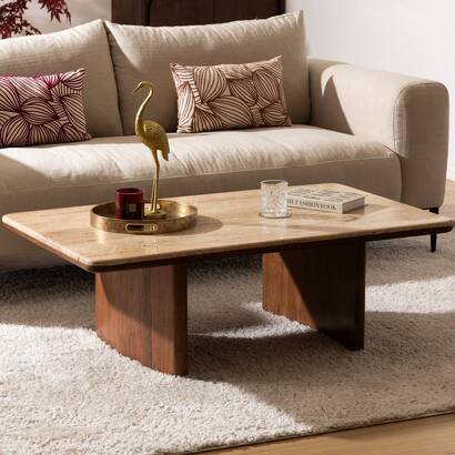 Tavolino "jivan" travertino, 120x70 cm