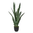 Pianta artificiale sansevieria "Toby" Vaso nero, H.90 cm Verde
