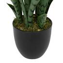 Pianta artificiale sansevieria "Toby" Vaso nero, H.90 cm Verde