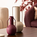 Vaso in metallo "Sylvain" Lino beige, H.29,5 cm Beige lino