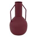 Vaso in metallo "Sylvain" Rosso rubino, H.20 cm Beige lino