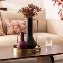 Vaso in metallo "Sylvain" Rosso rubino, H.20 cm Beige lino