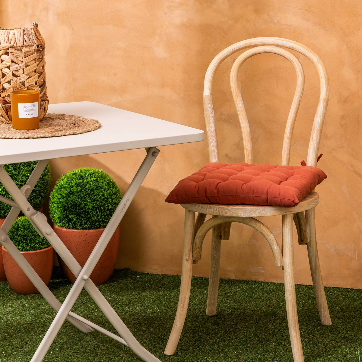Sedia da bistrot "Drevo" Olmo, Lino, 1 posto Beige lino