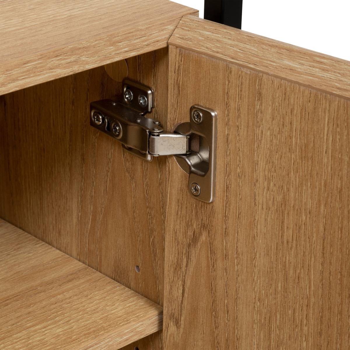 Credenza 2 ante "Aldea" Metallo e legno, Beige, 140x80 cm Beige