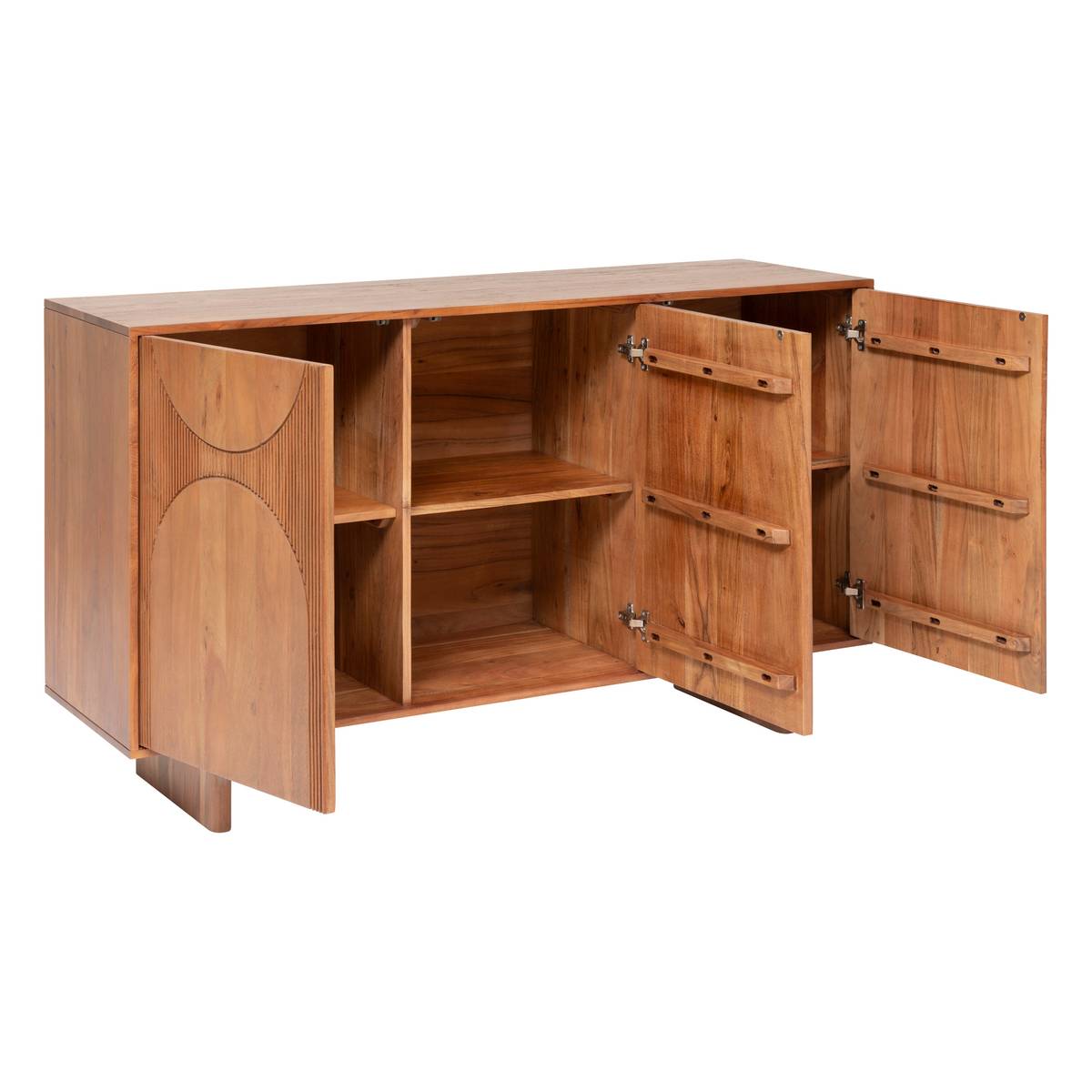 Credenza a 3 ante "Nanda" Acacia, Marrone, 150x90,5 cm Marrone