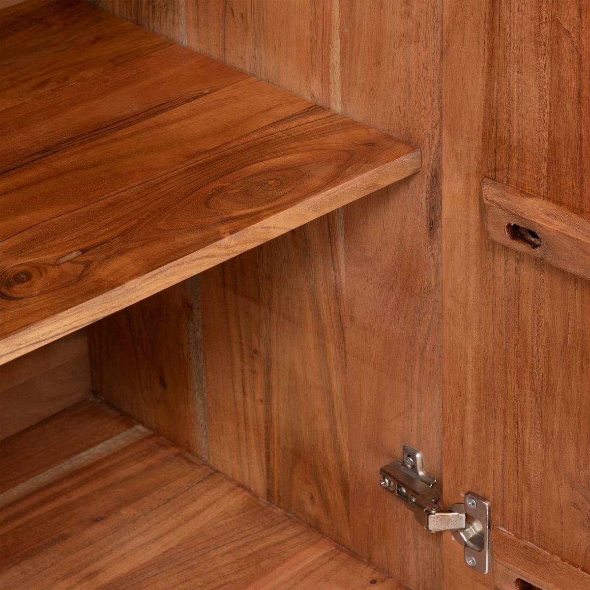 Credenza a 3 ante "Nanda" Acacia, Marrone, 150x90,5 cm Marrone
