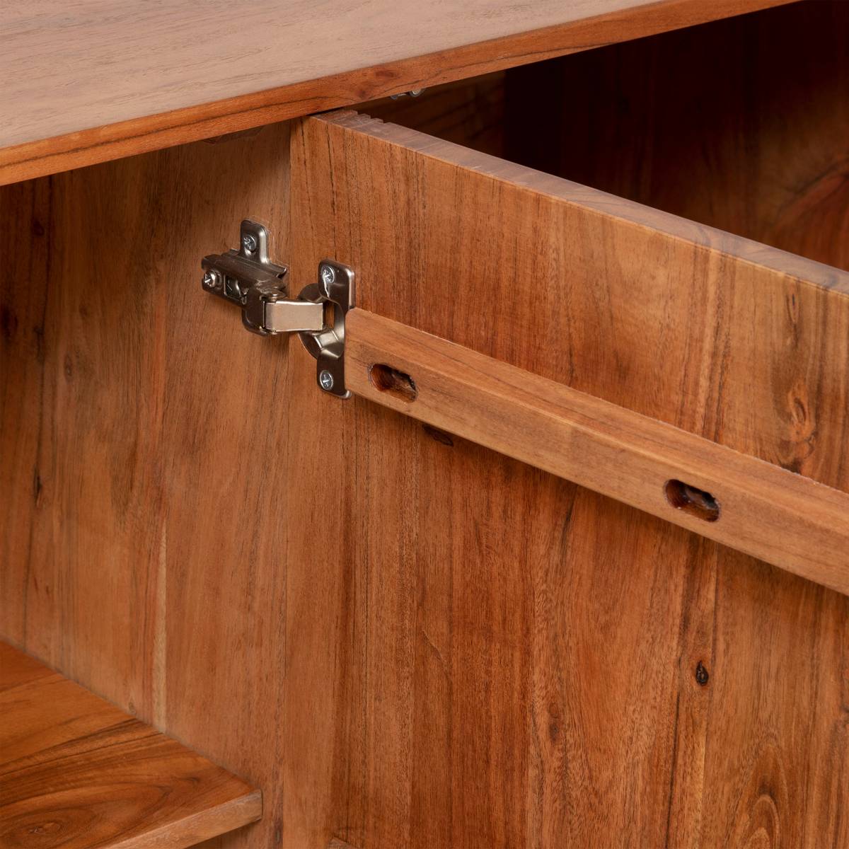 Credenza a 3 ante "Nanda" Acacia, Marrone, 150x90,5 cm Marrone