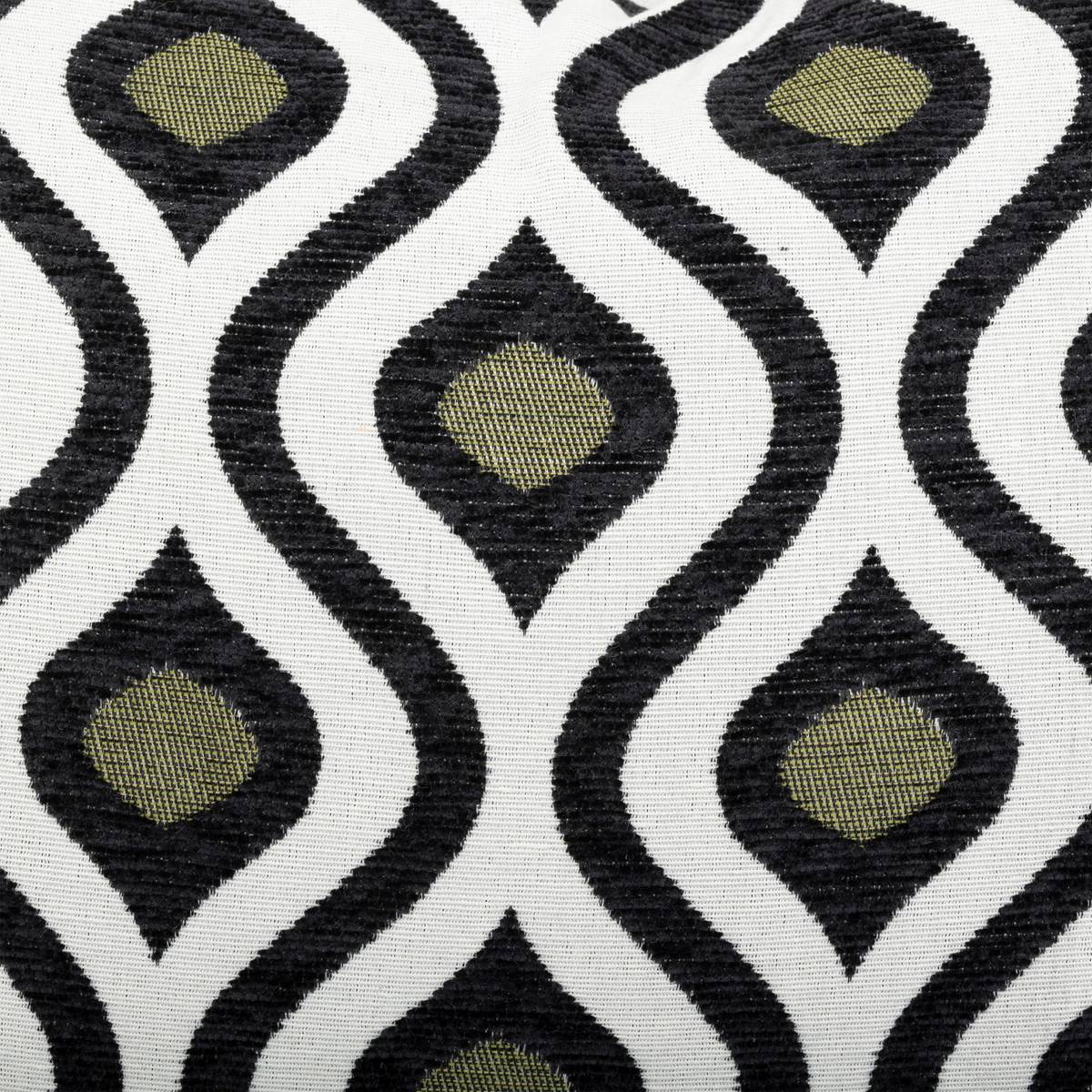 Cuscino "Twisted Lime" Jacquard, Nero e Bianco, 58x38 cm Bianco e nero