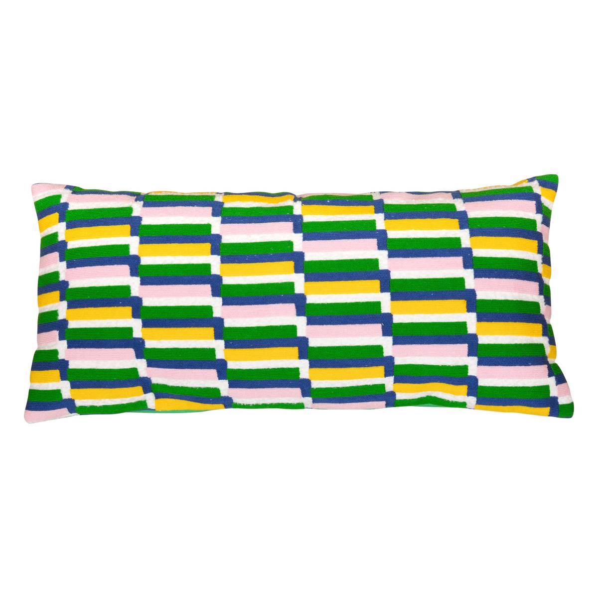 Cuscino ricamato "Disso" Multicolore, 35x75 cm Multicolore