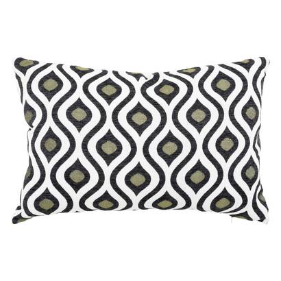 Cuscino "twisted lime" jacquard, nero e bianco, 58x38 cm