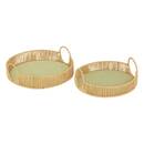 2 vassoi "Ali" Beige, D.35x11 cm Beige