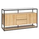 Credenza 2 ante "Aldea" Metallo e legno, Beige, 140x80 cm Beige