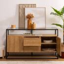 Credenza 2 ante "Aldea" Metallo e legno, Beige, 140x80 cm Beige