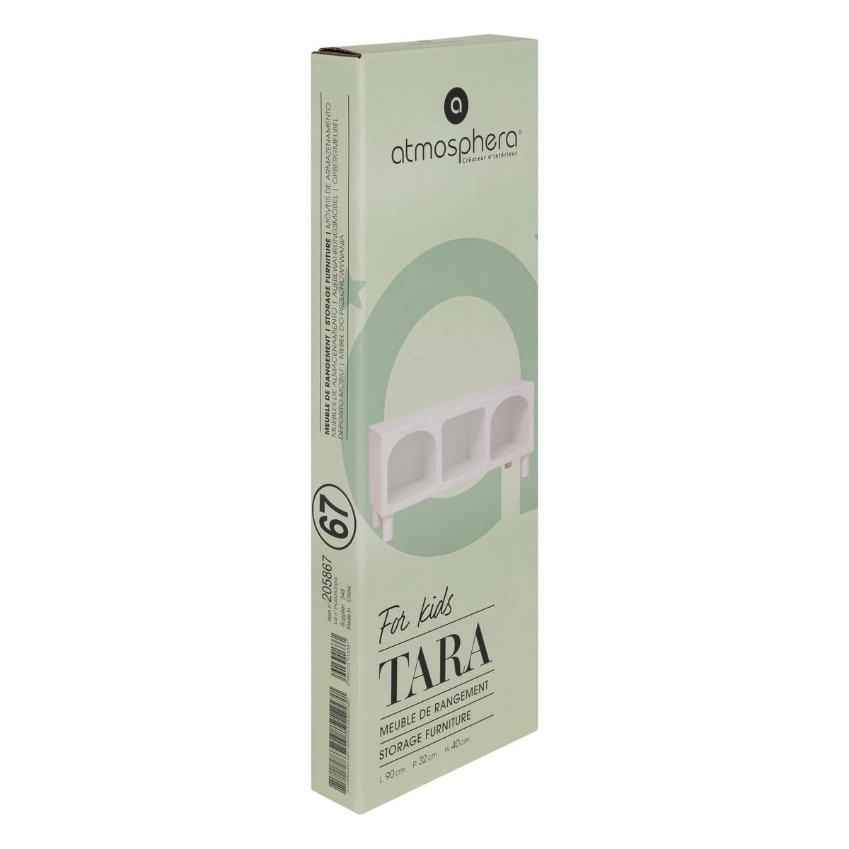 Scaffale a 3 scomparti "Tara" Bianco, 90x40x32 cm Bianco
