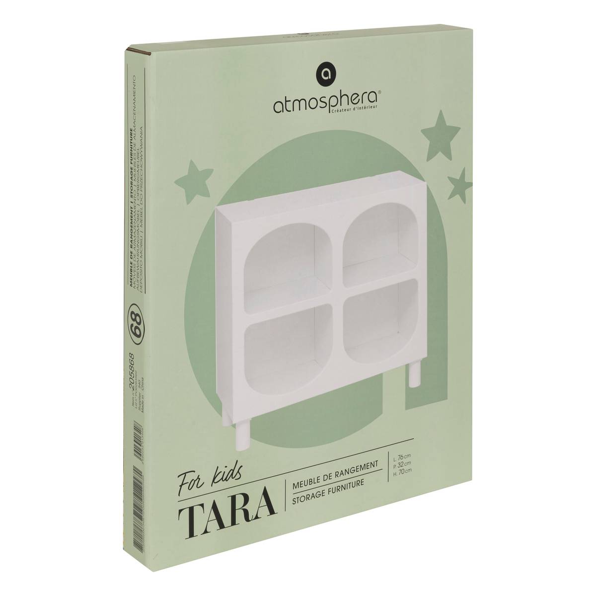 Scaffale a 4 scomparti "Tara" Bianco, 76x70x32 cm Bianco