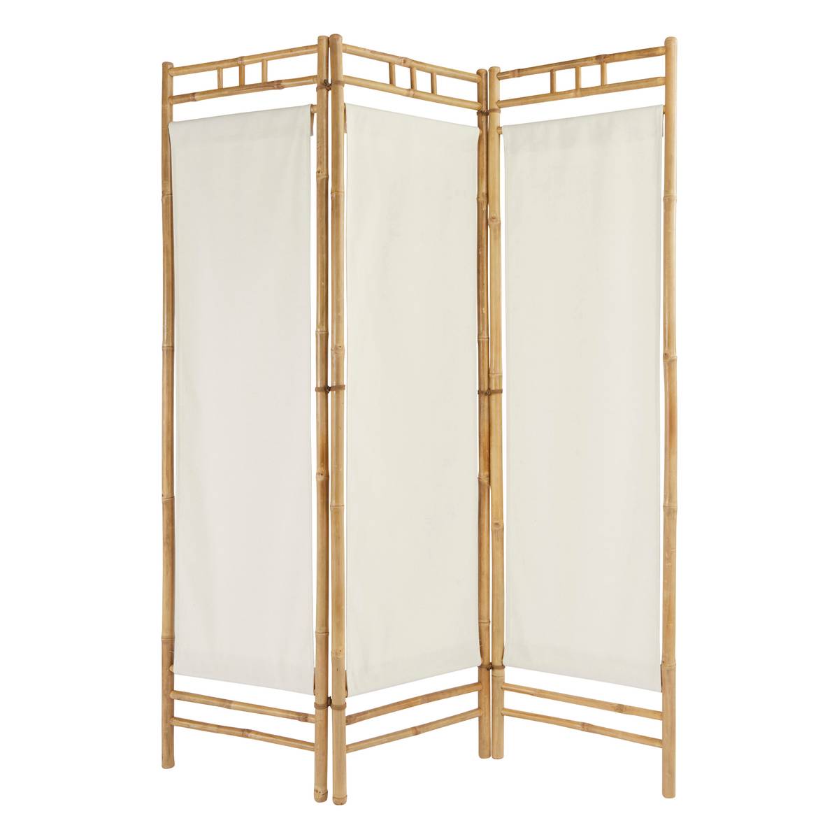Paravento "Kalel" Bambù, Bianco, 135,5 x 170 cm Bianco