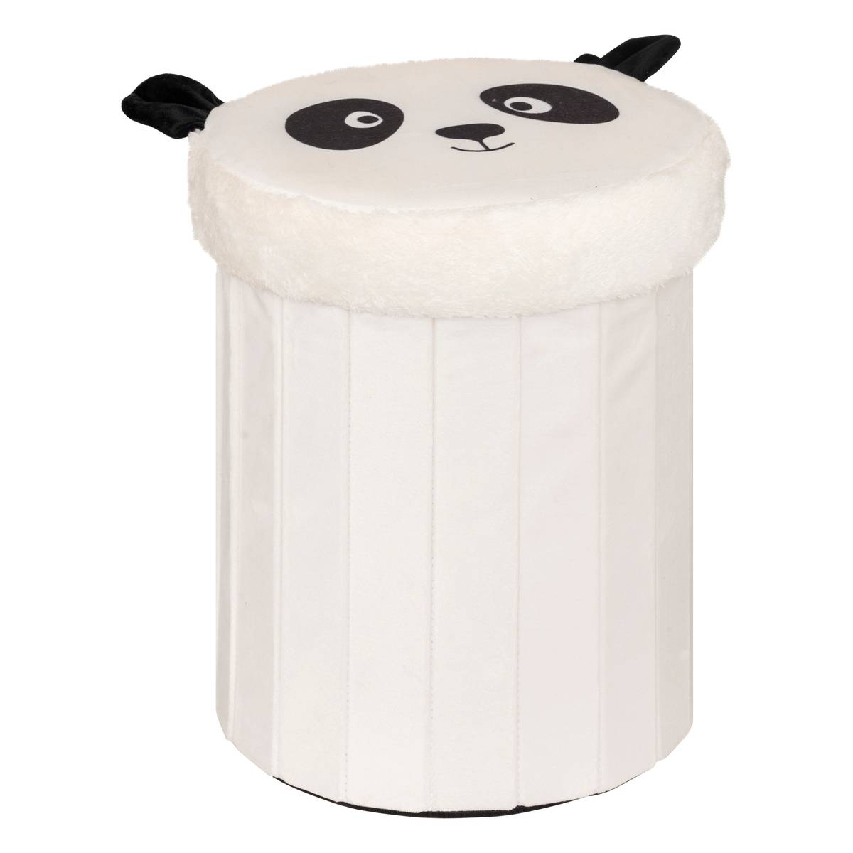 Pouf-contenitore per bambini Panda "Andy" Nero e Bianco, D. 30x36 cm Bianco e nero