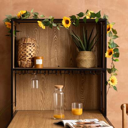 Ghirlanda di girasoli artificiali "naki" giallo, h.180 cm