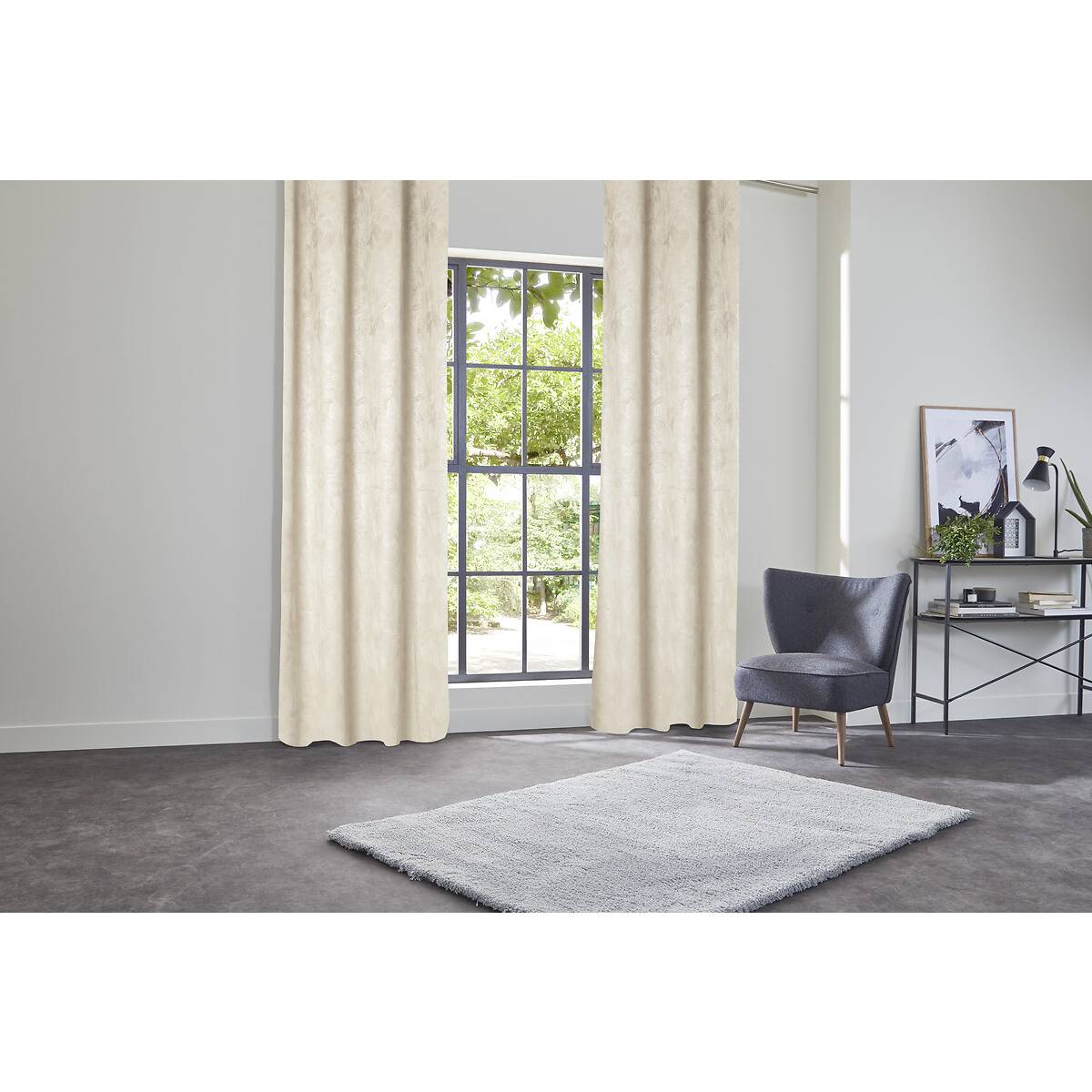 Tenda oscurante effetto velluto "Fujo" Lino, 135x260 cm Beige lino