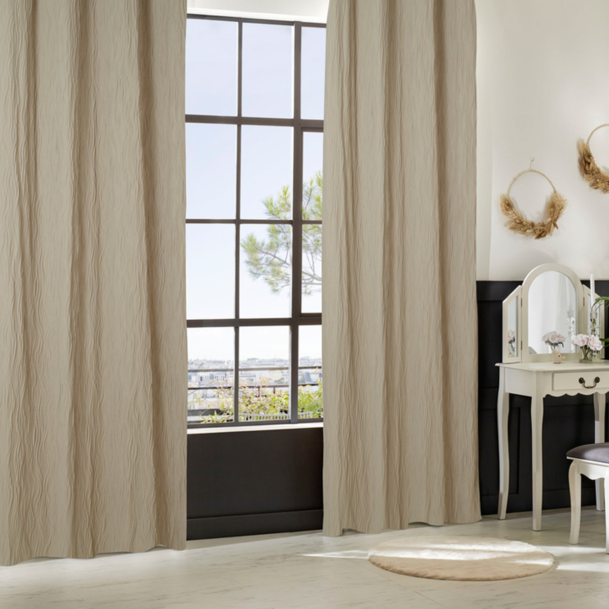 Tenda plissettata "Maely" Lino, 135x260 cm Beige lino