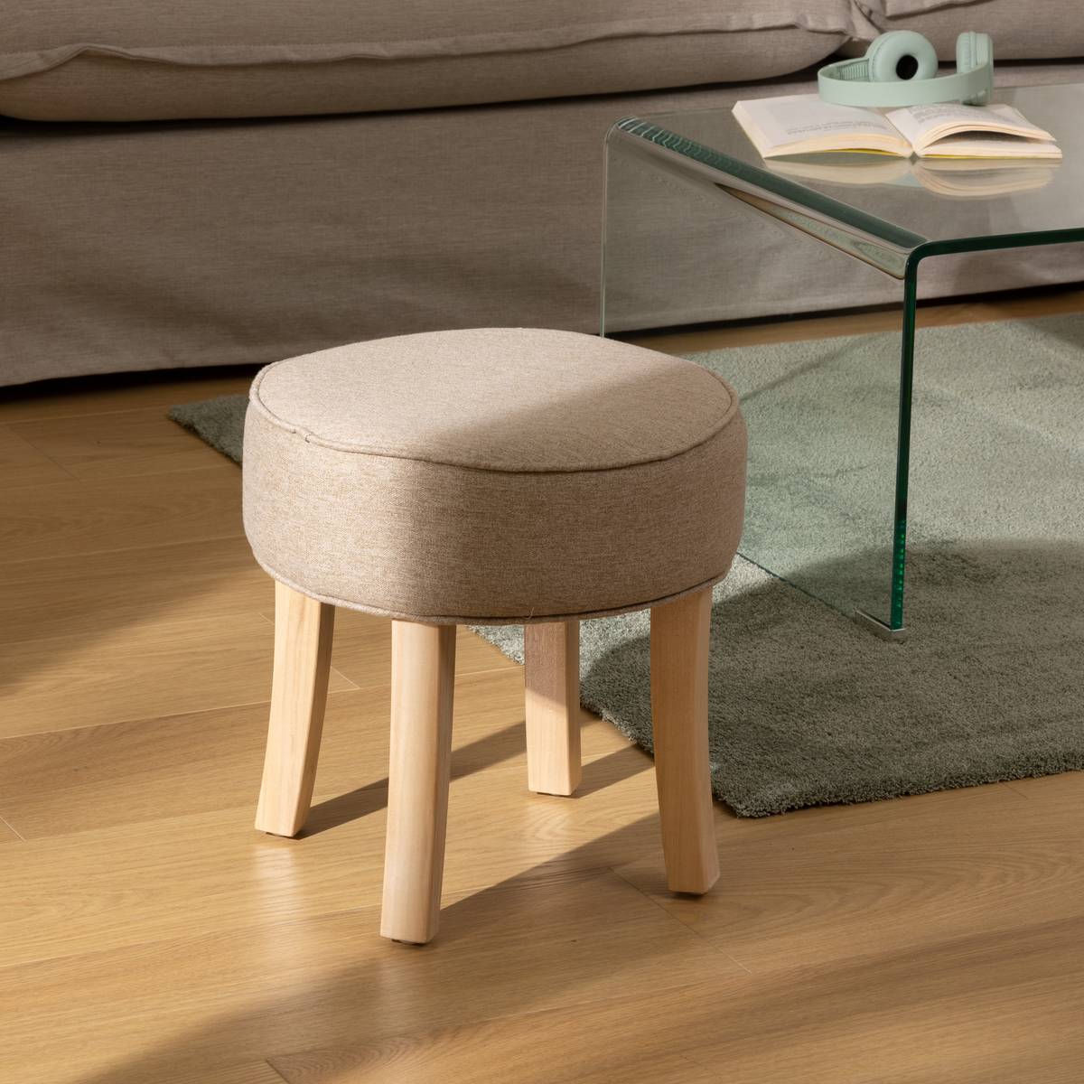 Sgabello "Adriel" Pioppo, Beige, D. 35x35 cm Beige