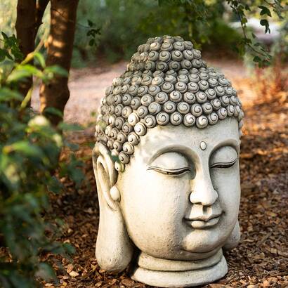 Statua da esterno buddha "osel" grigio, h.60 cm