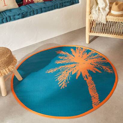 Tappeto da esterno "yucatan" blu petrolio, d. 120 cm